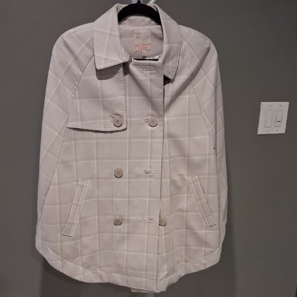 The Limited Light Gray Plaid Cape